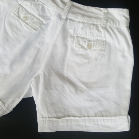 PEPPERMINT BAY ♡ Super-Sweet Vintage White Button Cuff Cotton Casual Shorts S - Picture 10 of 12